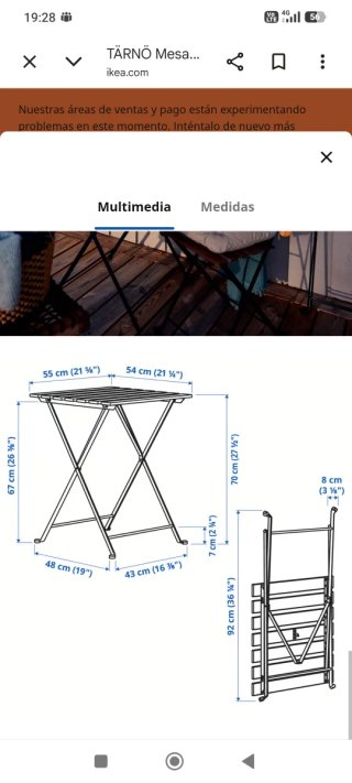 Mesa de madera y metal para terraza