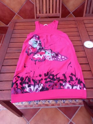 Vestido verde lunares blanco+otro de regalo rosa