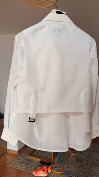 Traje de comunión marinero blanco y dorado
