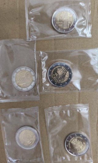 Lote 5 Monedas 2 Euros Conmemorativas