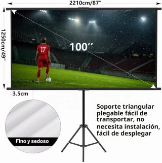 Pantalla Proyeccion Portátil 100" 210cm