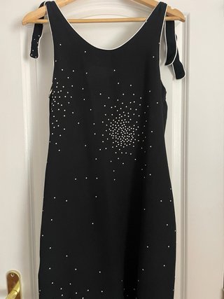 Vestido negro tirantes lazo S