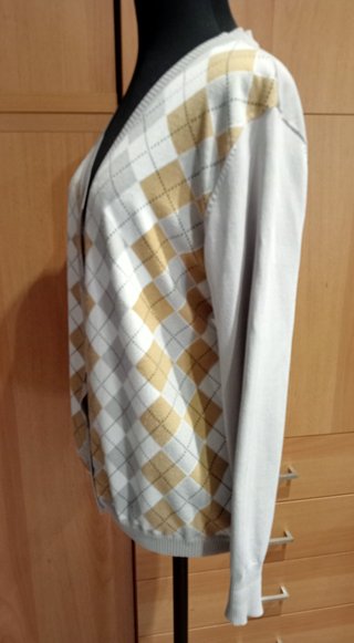 Chaqueta de punto fino con rombos