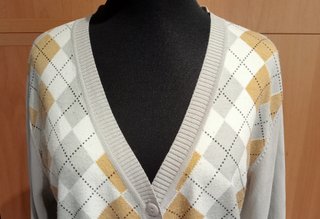 Chaqueta de punto fino con rombos