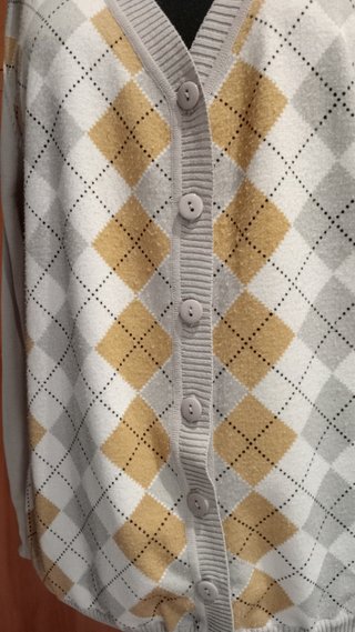 Chaqueta de punto fino con rombos