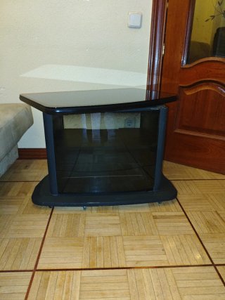 Mesa TV cristal negro