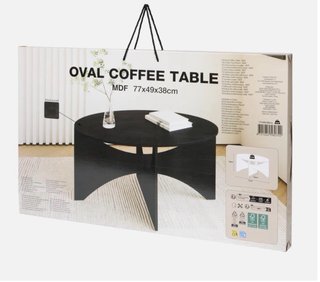 Mesa de centro ovalada de madera