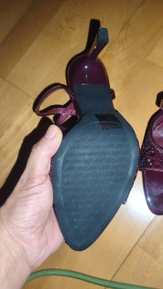 Sandalias de vestir granate/vino con purpurina