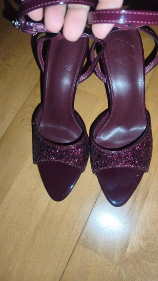 Sandalias de vestir granate/vino con purpurina