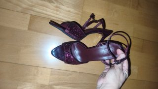 Sandalias de vestir granate/vino con purpurina