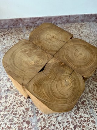 Taburete/mesa auxiliar madera tocón