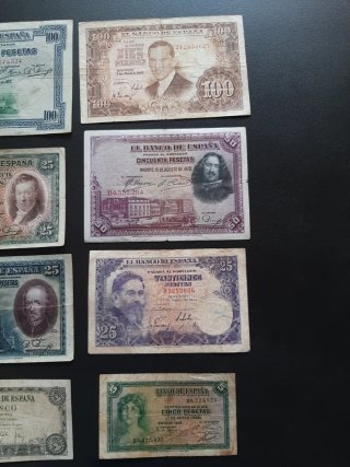 LOTE BILLETES DE ESPAÑA CIRCULADOS