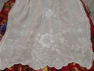 Delantal Fallera Bordado Blanco
