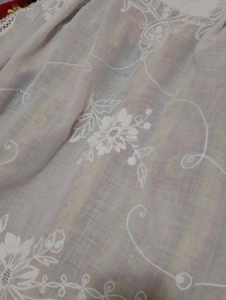 Delantal Fallera Bordado Blanco