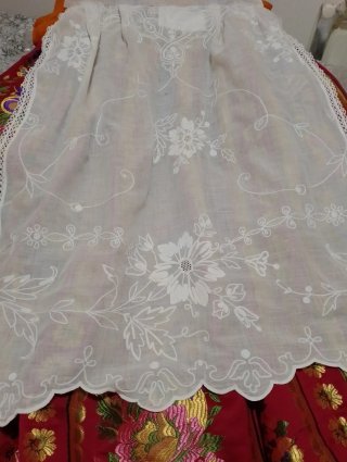 Delantal Fallera Bordado Blanco