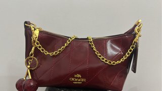 Bolso Coach Mujer Rojo Dorado