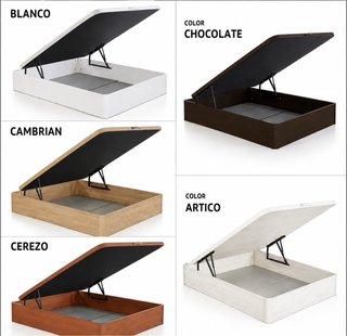 Canapé abatible madera y tela beige