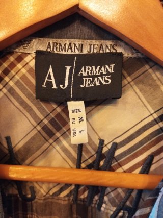 Camisa Armani cuadros manga corta hombre