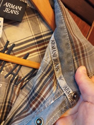Camisa Armani cuadros manga corta hombre
