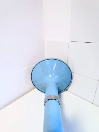 Taburete auxiliar azul vintage plástico