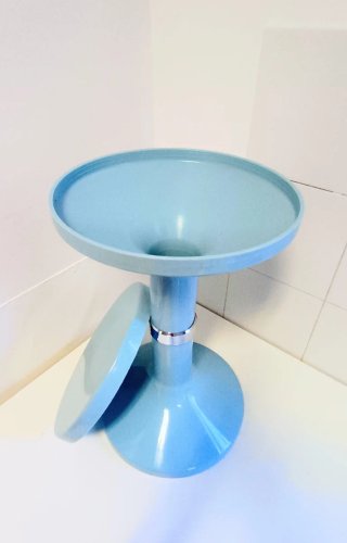 Taburete auxiliar azul vintage plástico