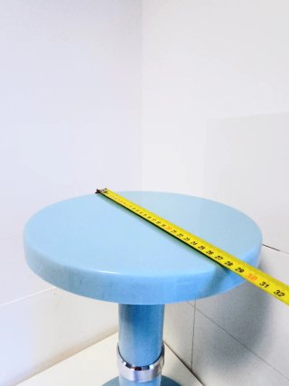 Taburete auxiliar azul vintage plástico