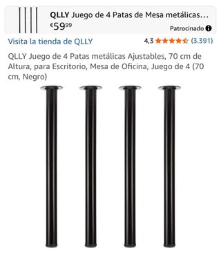 4 Patas Metálicas para Escritorio