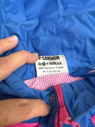 Traje chubasquero adulto Cannon azul y rosa