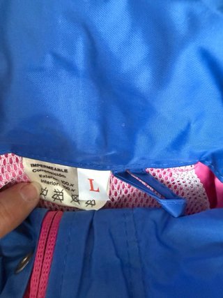Traje chubasquero adulto Cannon azul y rosa