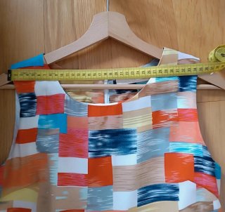 Vestido estampado cuadros naranja