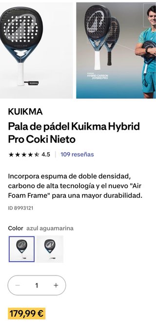 Pala Pádel Kuikma Hybrid Pro C. Nieto