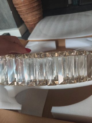 Lámpara araña LED 3 tonos oro cristal