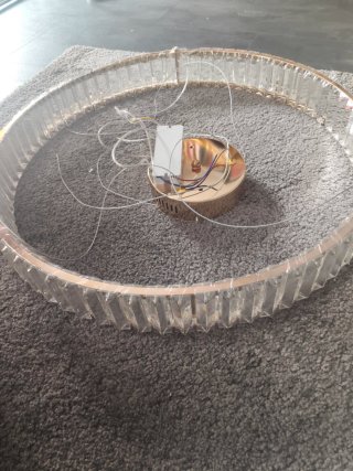 Lámpara araña LED 3 tonos oro cristal