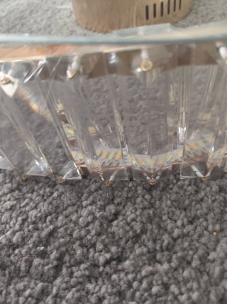Lámpara araña LED 3 tonos oro cristal