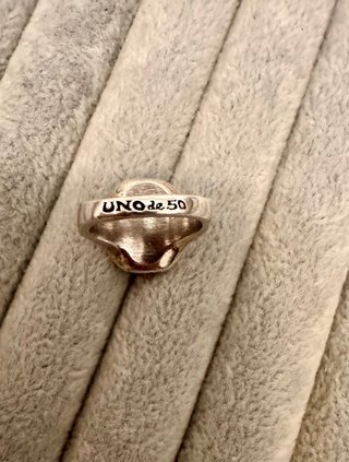 Anillo Uno de 50 baño plata cristal Swarovski