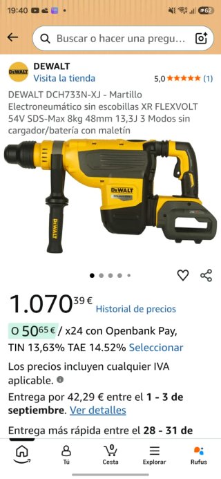 DEWALT DCH733N Martillo 13,3 J