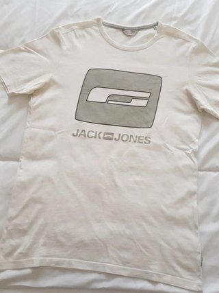 Camiseta blanca con logo gris Jack&Jones