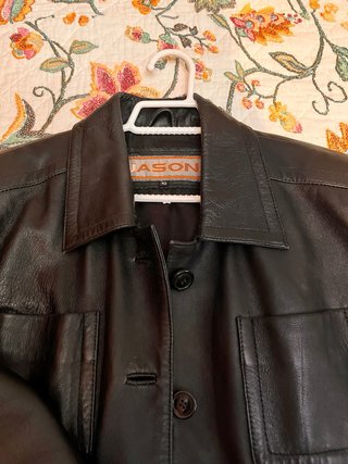 Cazadora Mason Negra Imitación Cuero