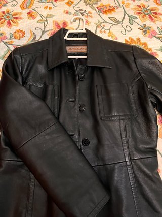 Cazadora Mason Negra Imitación Cuero