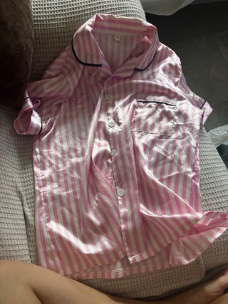 Pijama corto rayas rosa y blanco Talla M