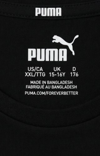Puma Black Big Logo T-Shirt - Size XXL / 15-16Y