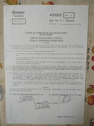 Lote 14 Avisos Históricos RENFE - 1ª Zona
