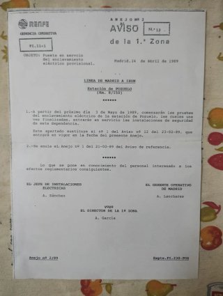Lote 14 Avisos Históricos RENFE - 1ª Zona