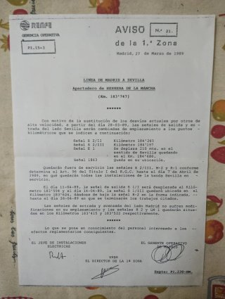 Lote 14 Avisos Históricos RENFE - 1ª Zona