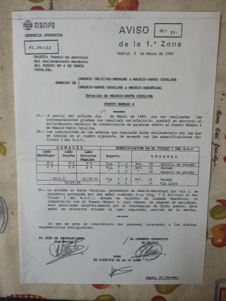 Lote 14 Avisos Históricos RENFE - 1ª Zona
