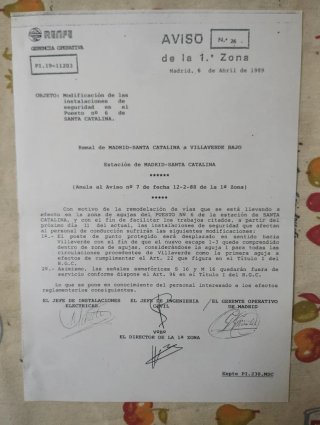 Lote 14 Avisos Históricos RENFE - 1ª Zona