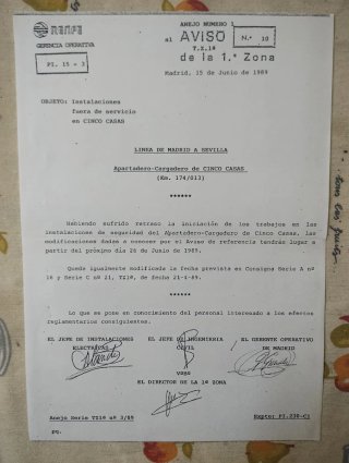 Lote 14 Avisos Históricos RENFE - 1ª Zona