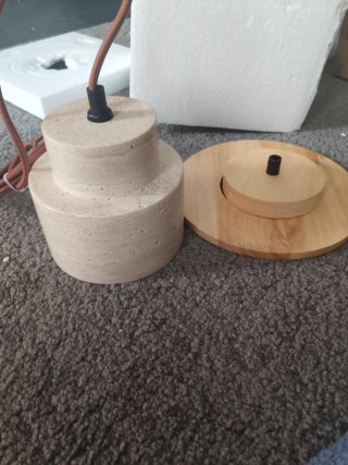 Lámpara Japandi Piedra y Madera