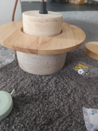Lámpara Japandi Piedra y Madera