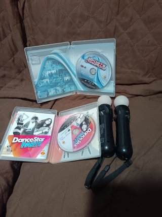 Lote 2 mandos Move PS3 PS4 + 2 juegos